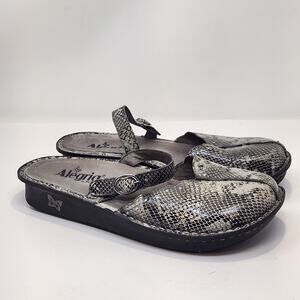 Alegria Women Tuscany Snakepint Leather Clog Mary Jane Size 39 US 9 Comfort Shoe